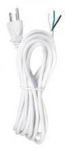 Satco Products Inc. 90/2415 - 15 Foot 18/3 SVT 105C Heavy Duty Cord Set; White Finish; 50 Carton; 3 Prong Molded Plug; Stripped