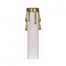 Satco Products Inc. 90/352 - Plastic Drip Candle Cover; White Plastic With Gold Drip; 13/16" Inside Diameter; 7/8"