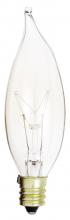 Satco Products Inc. A3673 - 15 Watt CA8 Incandescent; Clear; 2500 Average rated hours; 95 Lumens; Candelabra base; 130 Volt