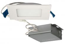 Satco Products Inc. S11610 - 10 watt LED Direct Wire Downlight; Edge-lit; 4 inch; 4000K; 120 volt; Dimmable; Square; Remote