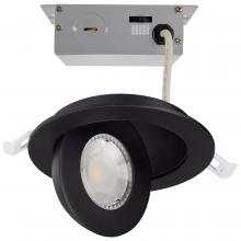 Satco Products Inc. S11842 - 9 Watt; CCT Selectable; LED Direct Wire Downlight; Gimbaled; 4 Inch Round; Remote Driver; Black