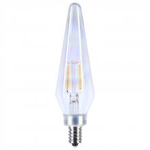  S12142 - 2 Watt Prismatic HX11 LED; 2700K CCT; Candelabra Base; 120 Volt; Aurora Finish; 2-Card