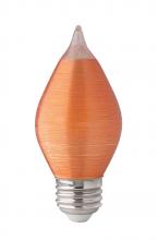 Satco Products Inc. S22712 - 4 Watt C15 LED; Satin Spun; Amber; Medium base; 2100K; 240 Lumens; 120 Volt; Carded