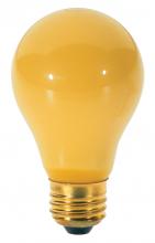 Satco Products Inc. S3939 - 100 Watt A19 Incandescent; Yellow; 2000 Average rated hours; Medium base; 130 Volt; 2/Pack