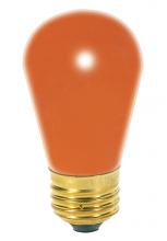 Satco Products Inc. S3964 - 11 Watt S14 Incandescent; Ceramic Orange; 2500 Average rated hours; Medium base; 130 Volt; 4-Pack