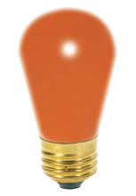 Satco Products Inc. S4564 - 11 Watt S14 Incandescent; Ceramic Orange; 2500 Average rated hours; Medium base; 130 Volt; Carded