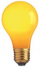 Satco Products Inc. S4987 - 60 Watt A19 Incandescent; Ceramic Yellow; 2000 Average rated hours; Medium base; 130 Volt