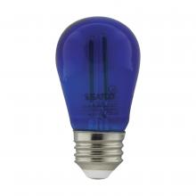 Satco Products Inc. S8023 - 1 Watt; S14 LED Filament; Blue Transparent Glass Bulb; E26 Base; 120 Volt; Non-Dimmable; Pack of 4