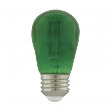 Satco Products Inc. S8024 - 1 Watt; S14 LED Filament; Green Transparent Glass Bulb; E26 Base; 120 Volt; Non-Dimmable; Pack of 4