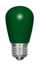 Satco Products Inc. S9171 - 1.4 Watt LED; S14; Ceramic Green; Medium base; 120 Volt; Carded