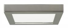 Satco Products Inc. S9333 - 13.5 watt; 7" Flush Mount LED Fixture; 2700K; Square Shape; Brushed Nickel Finish; 120 volts