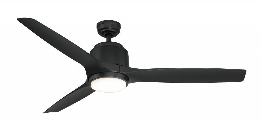 Sora Outdoor 56 Inch Matte Black and Gold Ceiling Fan