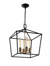 Matteo Lighting C61704RB - Scatola Rusty Black & Aged Gold Brass accents Chandelier