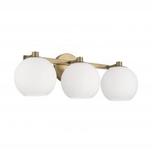 Capital 152131AD-548 - 3-Light Circular Globe Vanity in Aged Brass with Soft White Glass