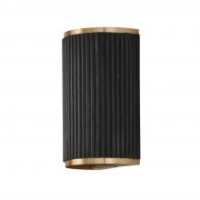 Capital 650721KR - 2-Light Sconce in Matte Brass and Handcrafted Mango Wood in Black Stain