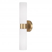 Capital 652621AD - 2-Light Dual Linear Sconce Bath Bar in Aged Brass with Soft White Glass