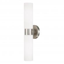 Capital 652621BN - 2-Light Dual Linear Sconce Bath Bar in Brushed Nickel with Soft White Glass