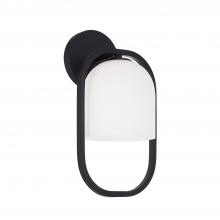  657311MB-558 - 1-Light Capsule Sconce in Matte Black with Soft White Glass