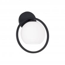  657411MB-559 - 1-Light Circle Sconce in Matte Black with Soft White Glass