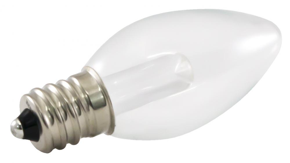 PREM LED C7 LAMP,TRANSPARENT GLASS,0.5W,120V,E12,5500K WH, Box of 25