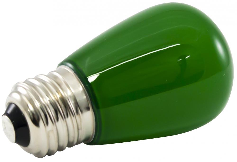 PREM LED S14 LAMP,FROSTED GLASS,1.4W,120V,E26, GREEN