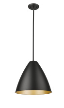 Millennium 25201-MB - Kayman 15" Wide 1-Light Pendant - Matte Black