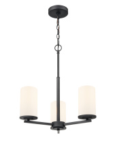 Millennium 2713WG-MB - Verlana 19" 3-Light Chandelier - Matte Black