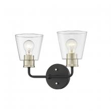  9132-MB/MG - Cameron 2-Light Vanity Matte Black Modern Gold