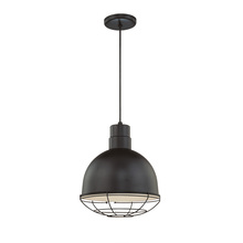  RDBC12-SB - R Series 1-Light Cord Hung Deep Bowl Shade Satin Black