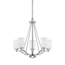  3155-SN - Durham 5-Light Chandelier Ceiling Light Satin Nickel