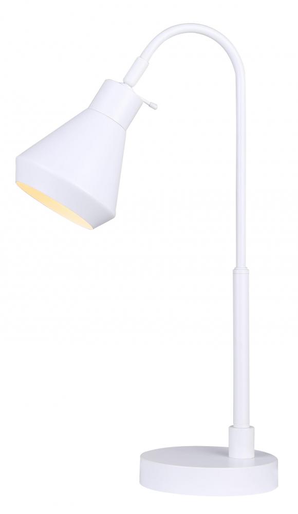 BYCK, ITL1020A21WH -G-, MWH Color, 1 Lt Table Lamp, 40W Type A, On-Off on Cord, 6.25inch W x 21inch 
