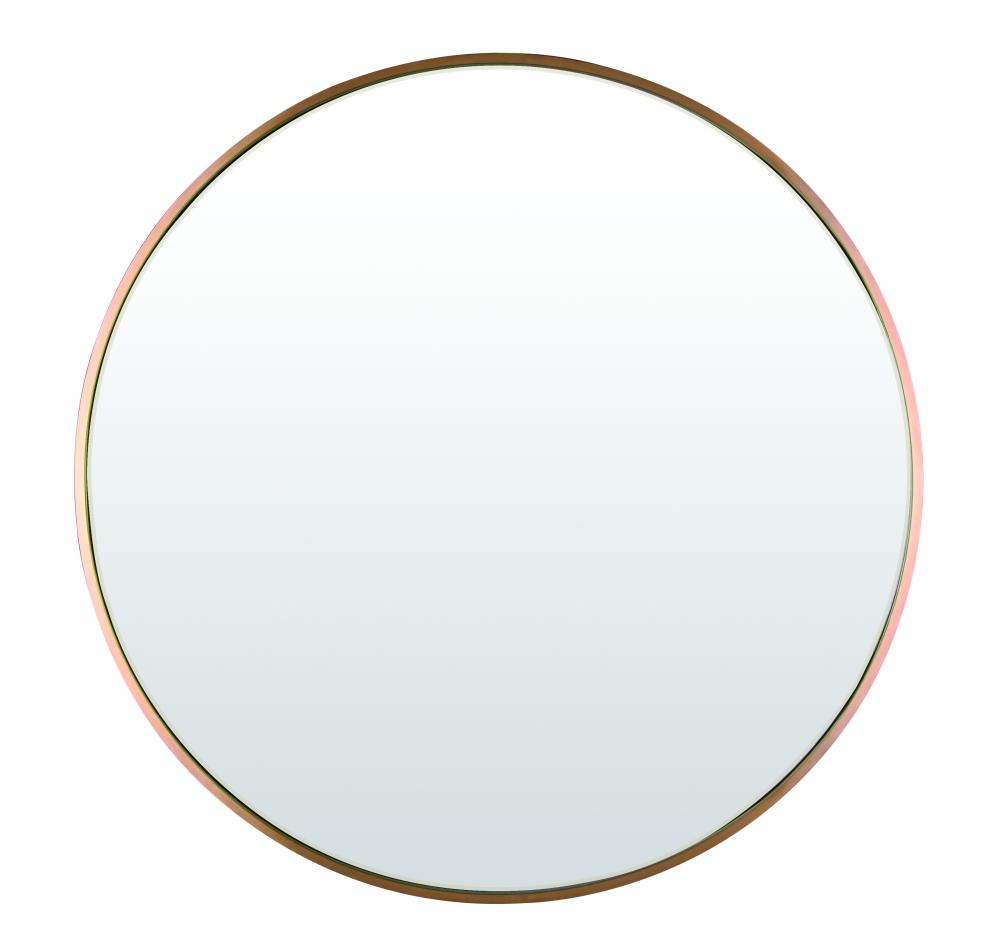 Mirror, Metal Frame Mirror, 32.75" W x 32.75" H x 1" D