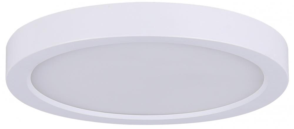 LED Disk, 7" White Color Trim, 15W Dimmable, 3000K, 850 Lumen, Surface mounted