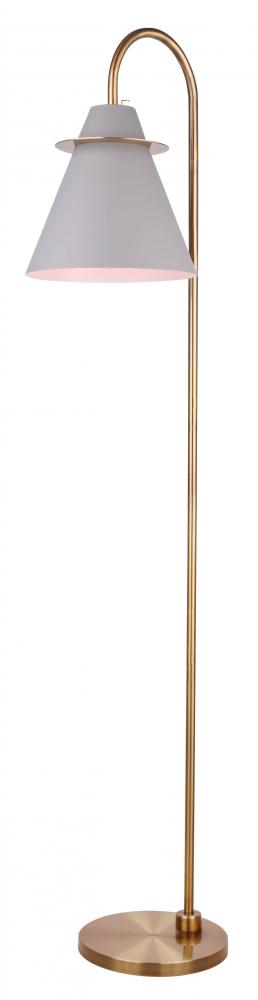 TALIA, IFL1076A66MGG -G-, GD + Matte GreyBK Color, 1 Lt Floor Lamp, 60W Type A, On-Off Switch On the