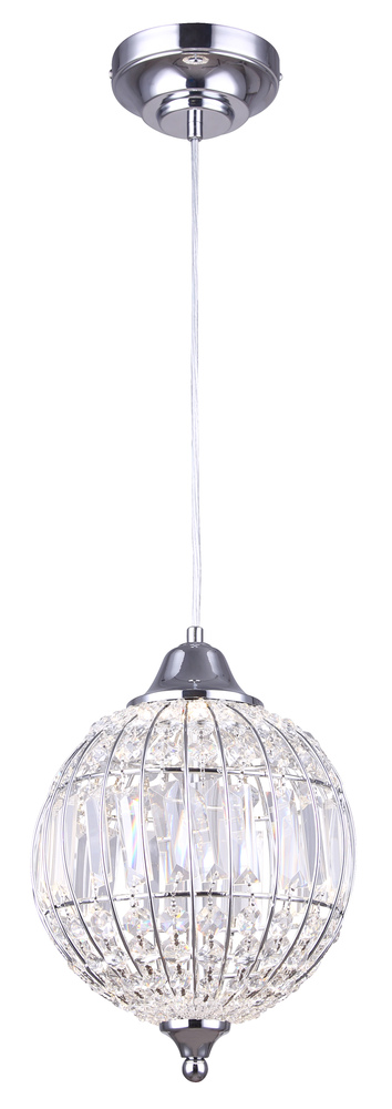 TILLY, 8 1/2" LED Chain Pendant, Crystal, 15.5W LED (Integrated), Dimmable, 750
