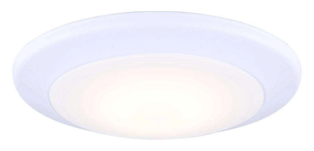 LED Disk, 6 IN White Color Trim, 15W Dimmable, 3000K, 1000 Lumen, Surface mounted