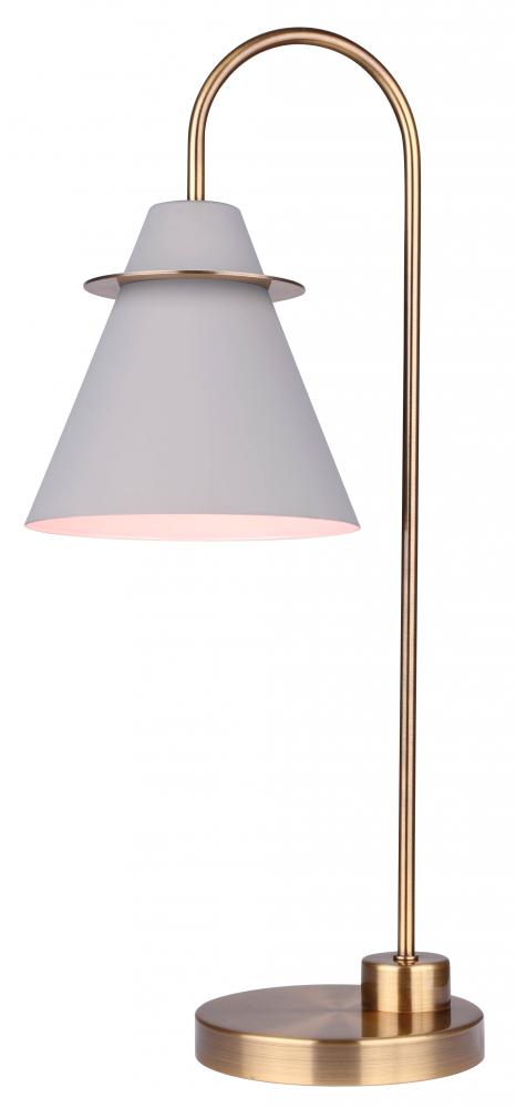 TALIA, ITL1076A22MGG -G-, GD + Matte Grey Color, 1 Lt Table Lamp, 40W Type A, On-Off Switch on Cord,