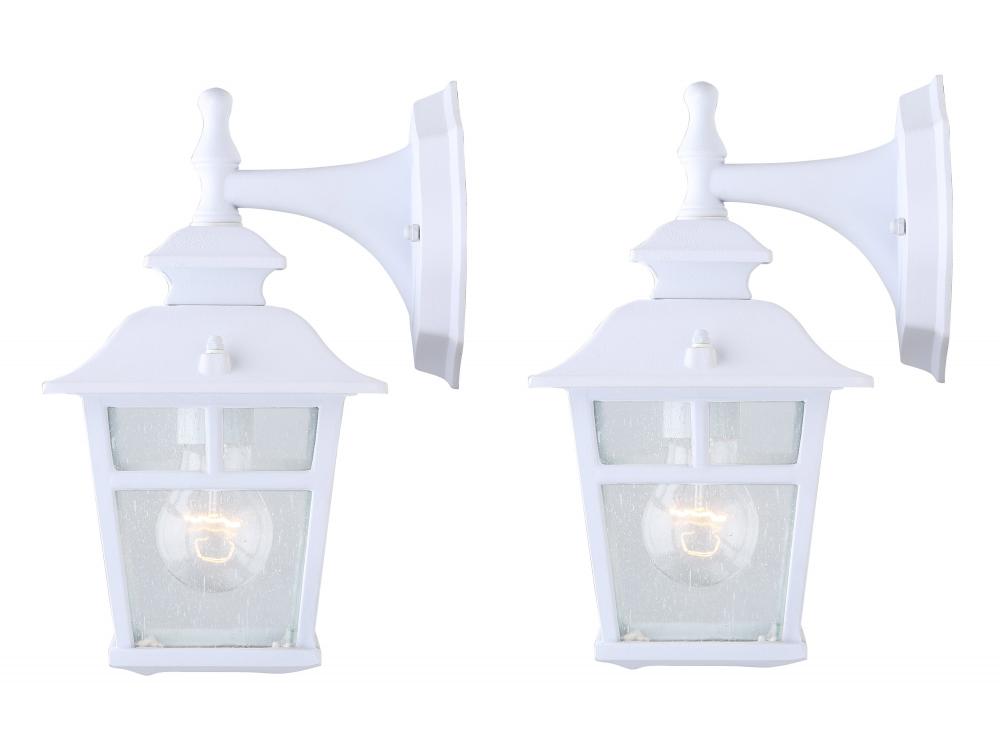Fieldhouse, 1 Light Outdoor Downlight Twinpack, Seeded Glass, 100W Type A, 6 1/4" x 11" x 7 