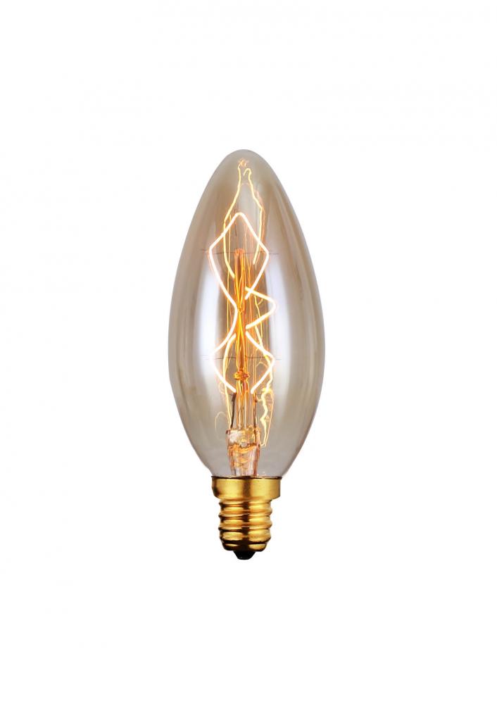 Bulb, Edison Bulbs, 40W E12, Light Yellow Color, C35 Cone Shape, 2500hours