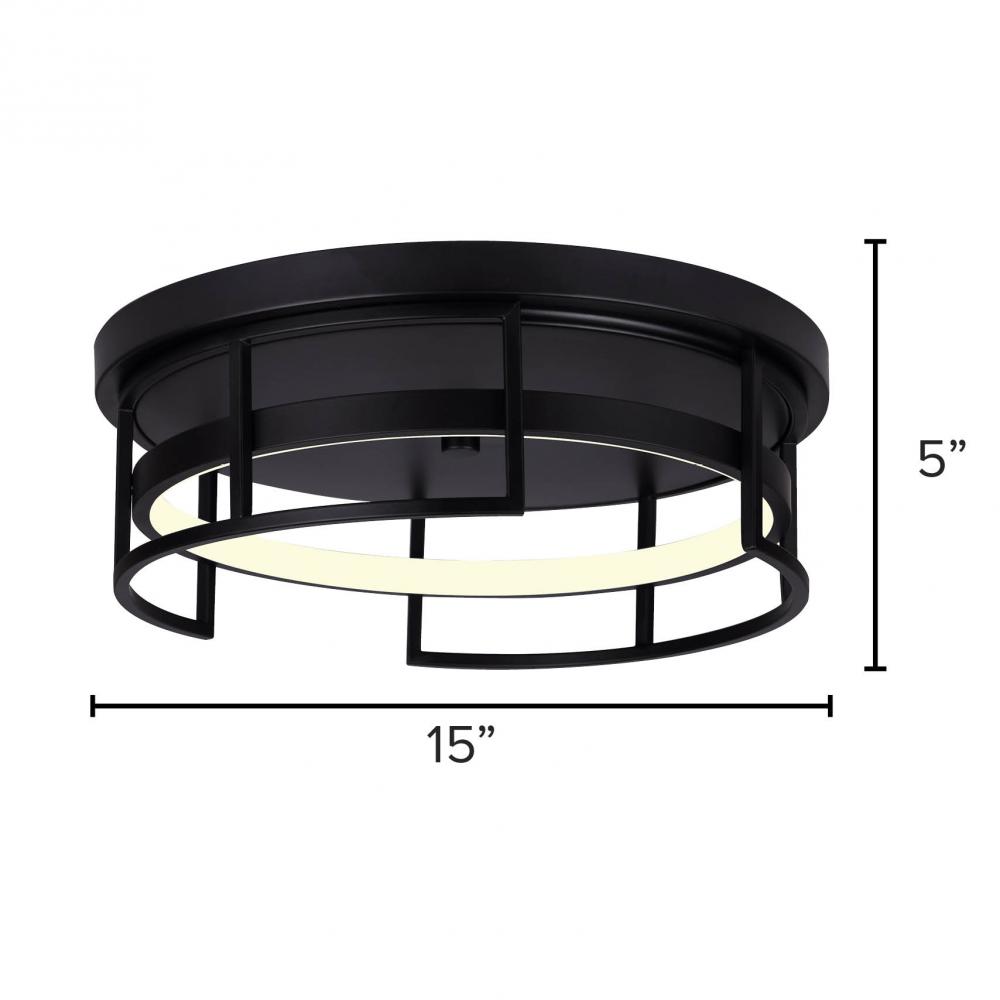 Amora LED Integrated Flush Mount Light, Matte Black Finish