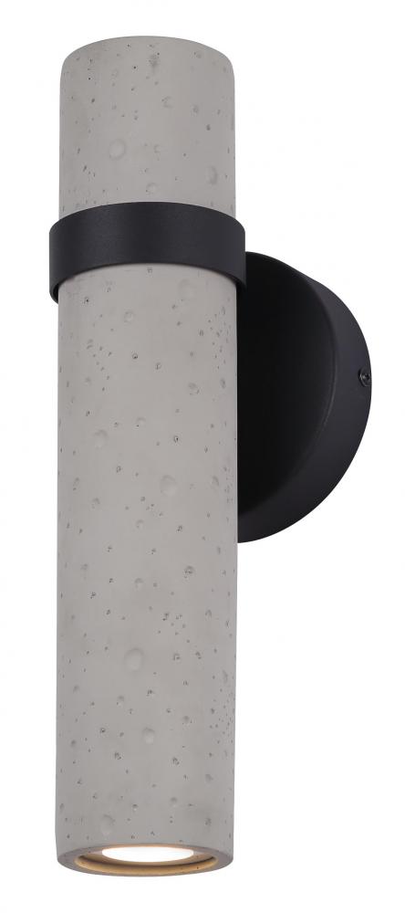 RIVO, LOL577BK -G-, BK (Sand) Color, LED Outdoor Up and Down Light, Cement and Acrylic, 9W Integrate