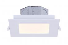 Canarm DL-4-9ER-WH-C - LED Recess Square Downlight, 4" White Color Trim, 9W Dimmable, 3000K, 500 Lumen,