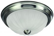  IFM31351N - Fmount, 13" 2 Bulb Flushmount, Melon Glass, 60W Type A, Low Profile Design