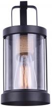 Canarm IOL457BKR - DELANO, MBK/Rope, 1 Lt Outdoor Down Light, Clear Glass, 60W Type A