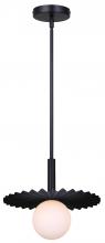  IPL1210A01BK9 - 1 Lt Rod Pendant, Flat Opal Glass, 40W Type G9, 12inch W x 13 - 61inch H