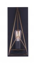 Canarm IWL676A01BKG - GREER, Gold + MBK Color, 1 Lt Wall Sconce, 60W Type A, 6" W x 14" H x 5 1/2" D