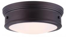 Canarm IFM624A15ORB - BOKU, IFM624A15ORB -G-, 3 Lt Flush Mount, Flat Opal Glass, 40W Type A, Easy Connect Included
