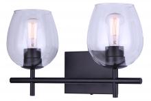  IVL1019A02BK - Cain 2 Light Vanity, Black Finish