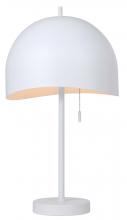Canarm ITL1122A21WH - HENLEE, ITL1122A21WH, MWH Color, 1 Lt Table Lamp, 60W Type A, On-Off Pull Chain, 11.75" W x 21.2