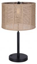  ITL2134B24BK - Lano 1 Light Table Lamp with Matte Black Finish and Tan Rope Shade